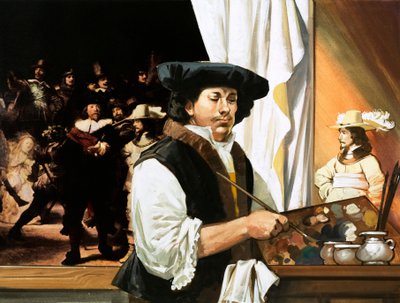 Rembrandt maluje svůj slavný portrét Občanské gardy od Angus McBride