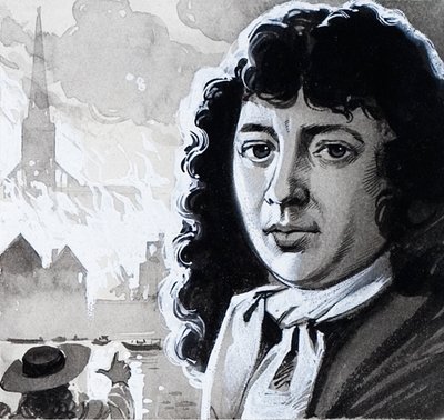 Samuel Pepys a velký požár Londýna od Angus McBride