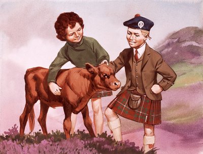 Skotské děti v národním kroji od Angus McBride