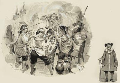 Smithova první koupel (kvaš na papíře) od Angus McBride