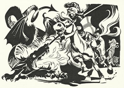 Svatý Jiří a drak (litografie) od Angus McBride