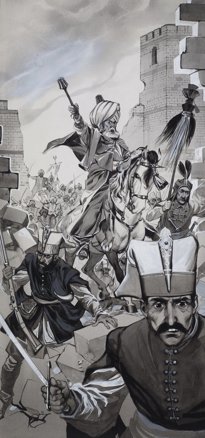 Pád Konstantinopole (kvaš na papíře) od Angus McBride