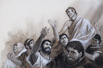 Agrippovo panování z knihy "Sláva, která byla Římem" (kvaš na papíře) od Angus McBride