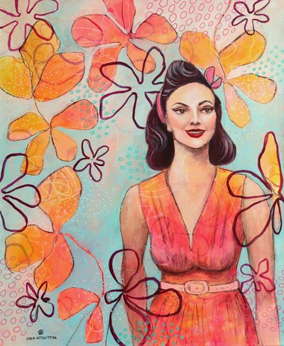 Retro lady 5 od Ania Witwitzka