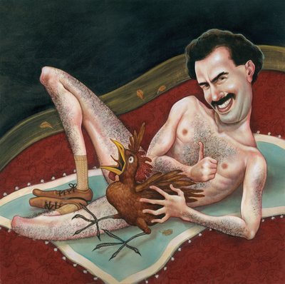 Borat, 2006 (akryl na ilustrační tabuli) od Anita Kunz