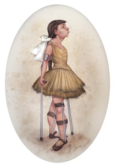 Malá tanečnice čtrnácti slz, 2019 (akrylová barva na ilustrační tabuli) od Anita Kunz