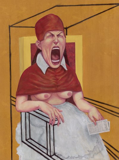 Studie podle Innocenta XX, 2016 (akrylová barva na ilustrační tabuli) od Anita Kunz