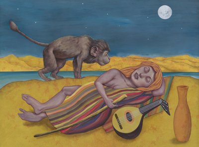 Spící Romové, 2015 (akrylová barva na ilustrační tabuli) od Anita Kunz