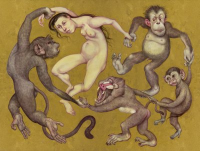 Tamarínští tanečníci, 2015 (akrylová barva na ilustrační tabuli) od Anita Kunz