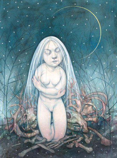 Zima, 2013 (akrylová barva na ilustrační tabuli) od Anita Kunz