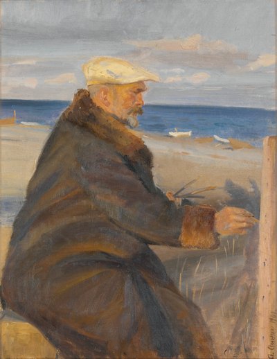 Michael Ancher Malba na pobřeží od Anna Ancher