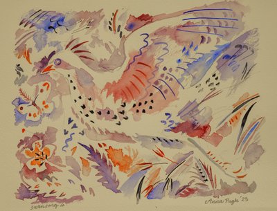 4 Labutí píseň, 2023 (akvarel) od Anna Pugh