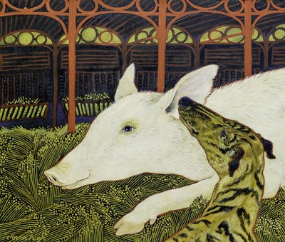 Nejlepší z přátel, 2017 (akryl) od Anna Pugh