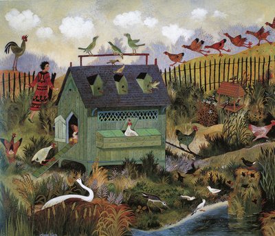 Rušní ptáci, 2001 (akryl) od Anna Pugh