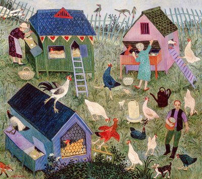 Sbírání vajec, 2003 (akryl) od Anna Pugh