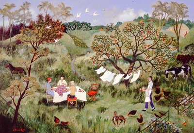 Šití, 2006 (akryl) od Anna Pugh