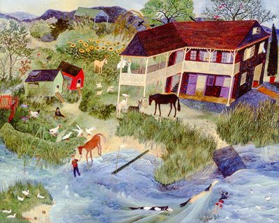 Taking the plunge, 2005 (akryl) od Anna Pugh
