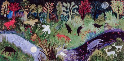 Půlnoční hodina, 2002 (akryl) od Anna Pugh