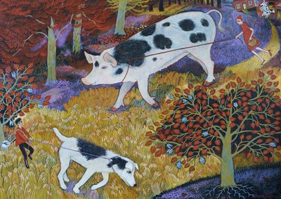 Truffling, 2020 (akryl) od Anna Pugh