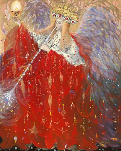Anděl života, 2009 (olej a plátkové zlato na belgickém plátně) od Annael Anelia Pavlova