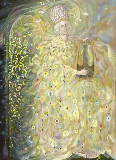 Anděl moudrosti, 2009 (olej a plátkové zlato na belgickém plátně) od Annael Anelia Pavlova