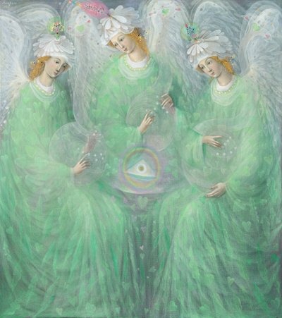 Zjevení jara (diptych), levý panel, 2012 (olej na belgickém plátně) od Annael Anelia Pavlova