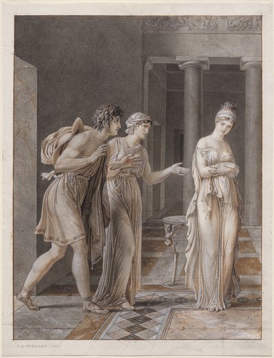 Setkání Oresta a Hermiony od Anne-Louis Girodet de Roucy-Trioson