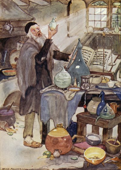 Alchymista, scéna z pohádky Hanse Christiana Andersena The Wind