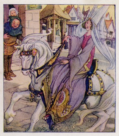 Říkanka: Ride A Cock-Horse To Banbury Cross (barva litho) od Anne (after) Anderson