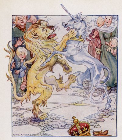 Říkanka: Lev a jednorožec (barva lito) od Anne (after) Anderson
