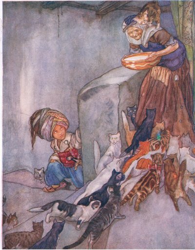 Mléko pro rodinu z Velké knihy pro děti (Herbert Strang) vydané Humphrey Milfordem, Oxford University Press, kolem roku 1920 od Anne Anderson