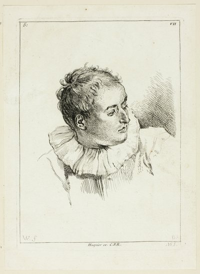Hlava muže (otočená doleva) od Anne Claude Philippe Caylus