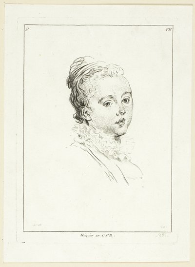 Hlava ženy (otočená doleva) od Anne Claude Philippe Caylus
