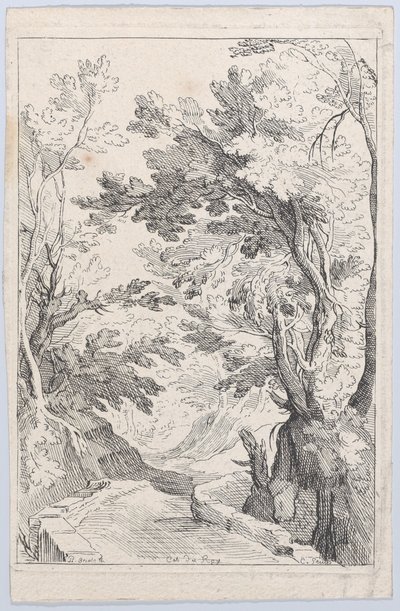 Cesta s parapetem v lese, 18. století. od Anne Claude Philippe de Caylus