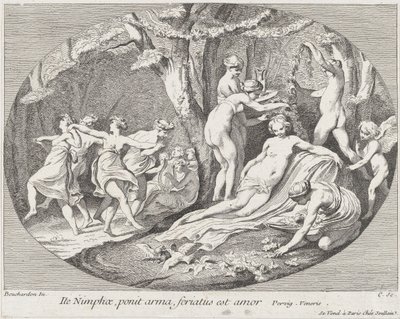Jdi nymfy, které skládají zbraně, láska odpočívá!, 1730-60. od Anne Claude Philippe de Caylus