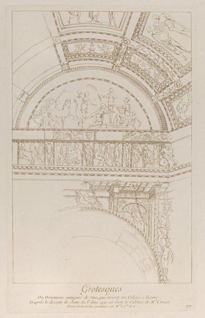 Grotesky: detail štukových reliéfů zdobících Koloseum v Římě, ca. 1729. od Anne Claude Philippe de Caylus