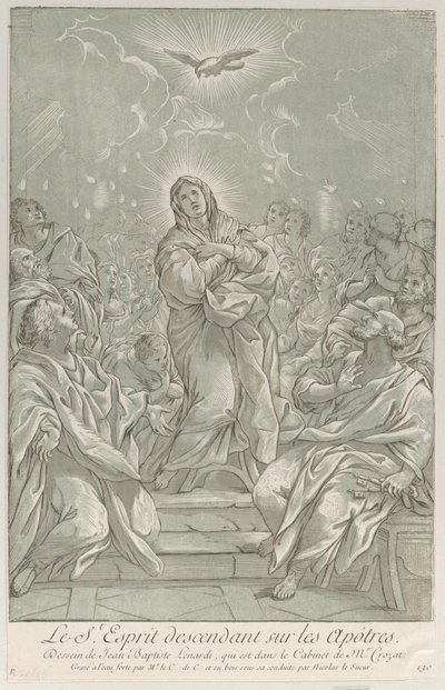 Letnice, s Pannou stojící uprostřed, Duchem svatým nahoře a apoštoly..., ca. 1729. od Anne Claude Philippe de Caylus