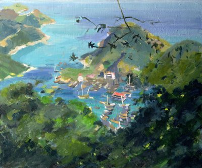 Pohled na Aberdeen z Peak, Hong Kong od Anne Durham