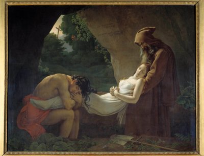 Atala do hrobky nebo pohřbu Atala. Obraz od Anne Louis Girodet de Roucy-Trioson (Anne-Louis Girodet de Roucy Trioson od Anne Louis Girodet de Roucy Trioson