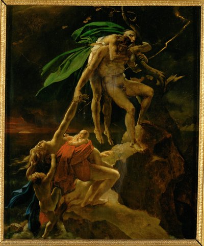 Scene du Deluge, Esquisse, Salon 1814 - Scéna z potopy... od Anne Louis Girodet de Roucy-Trioson