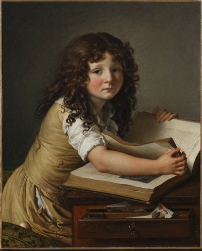 Benoît Agnès Trioson s knihou. od Anne-Louis Girodet de Roucy-Trioson