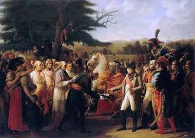 Napoleon Bonaparte přebírá klíče od Vídně v zámku Schönbrunn, 13. listopadu 1805 od Anne Louis Girodet de Roucy Trioson