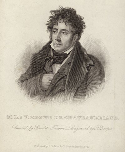 Portrét vikomta de Chateaubriand od Anne-Louis Girodet de Roucy-Trioson