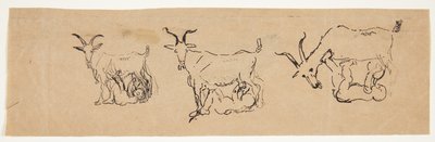 Dítě Zeus kojí kozu. 3 studie. od Anne Marie Carl Nielsen