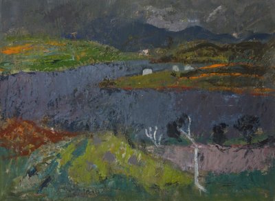 Krajina v Skye (olej na palubě) od Anne Redpath