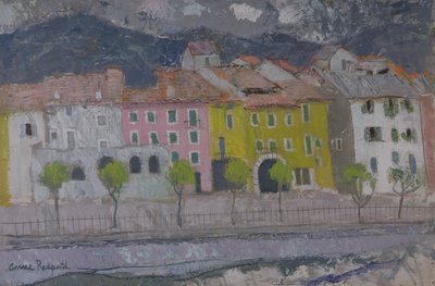 Sospel, Alpes Maritime (olej na palubě) od Anne Redpath