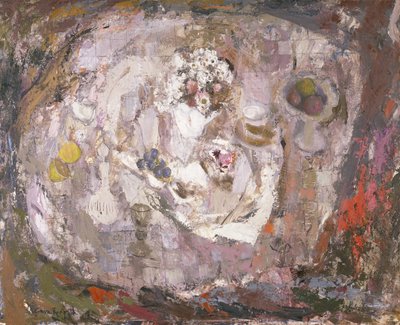 Pöytälevy, n. 1961 (öljy kovalevylle) od Anne Redpath