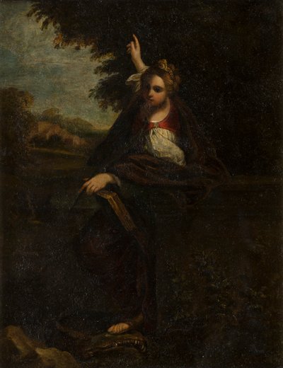 St. Margaret in a Landscape: A Sybil, c.1580-1609 (kov pod sklem) od Annibale (after) Carracci