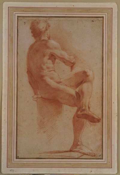 Mužský akt sedící otočený zády od Annibale Carracci