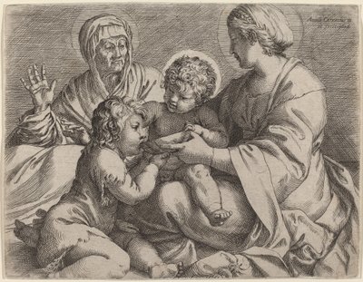 Madonna a dítě se svatými Alžbětou a Janem Křtitelem (La Madonna della Scodella) od Annibale Carracci
